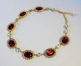 Large Garnet Halo Necklace