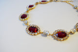 Large Garnet Halo Necklace