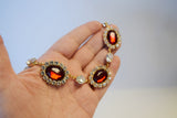 Large Garnet Halo Necklace