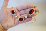 Large Garnet Halo Necklace