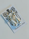 Double Pearl Dangle Earrings - Large