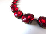 Ruby Red Collet Necklace - Medium Round