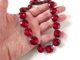 Ruby Red Collet Necklace - Medium Round