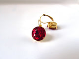 Medium Ruby Red Paste Glass Earrings