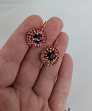 ON SALE! Garnet Crystal Cluster Earrings