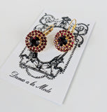 ON SALE! Garnet Crystal Cluster Earrings