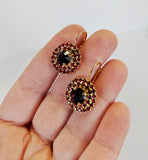 ON SALE! Garnet Crystal Cluster Earrings