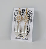 Pearl Cluster Dangle Earrings - Extra Large