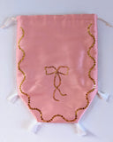 Reticule - Spangled Pink with Gold Bow