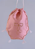 Reticule - Spangled Pink with Gold Bow