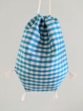 Reticule with Tassels - Blue and White check