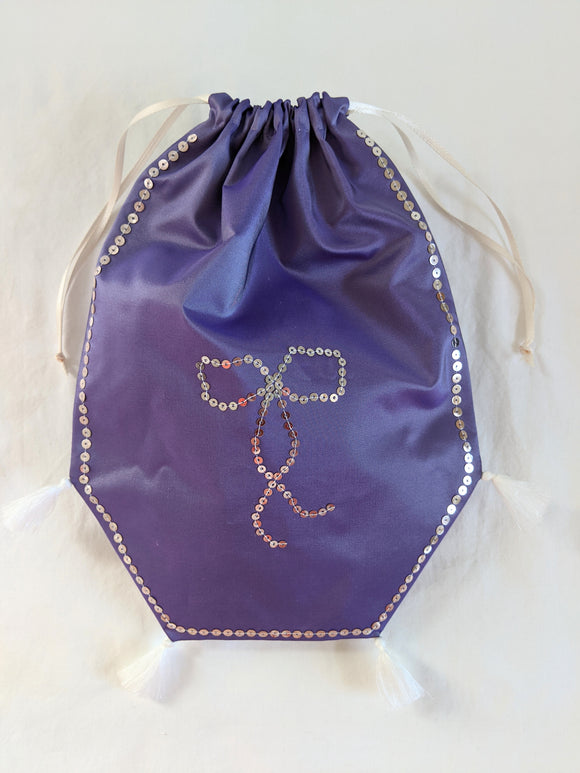 Reticule - Spangled Purple with Bow