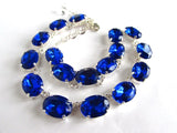 Sapphire Blue Crystal Riviere Necklace - Medium Oval