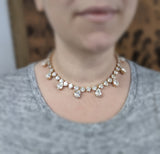 Clear Crystal Swarovski Necklace with Teardrops - Tiny Round