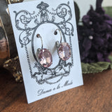 Light Purple Swarovski Crystal Earrings - Medium Oval