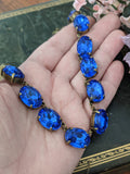 Sapphire Blue Necklace - Large Oval