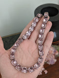 Light Purple Crystal Collet Necklace - Small Octagon