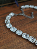 Clear Crystal Collet Necklace - Small Octagon