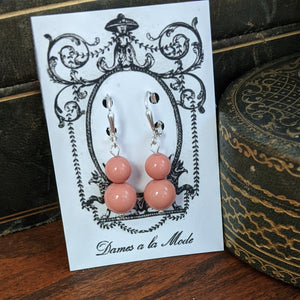 Pink Pearl "Coral" Ball Earrings
