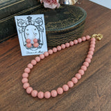 Pink "Coral" Pearl Beaded Necklace - Medium