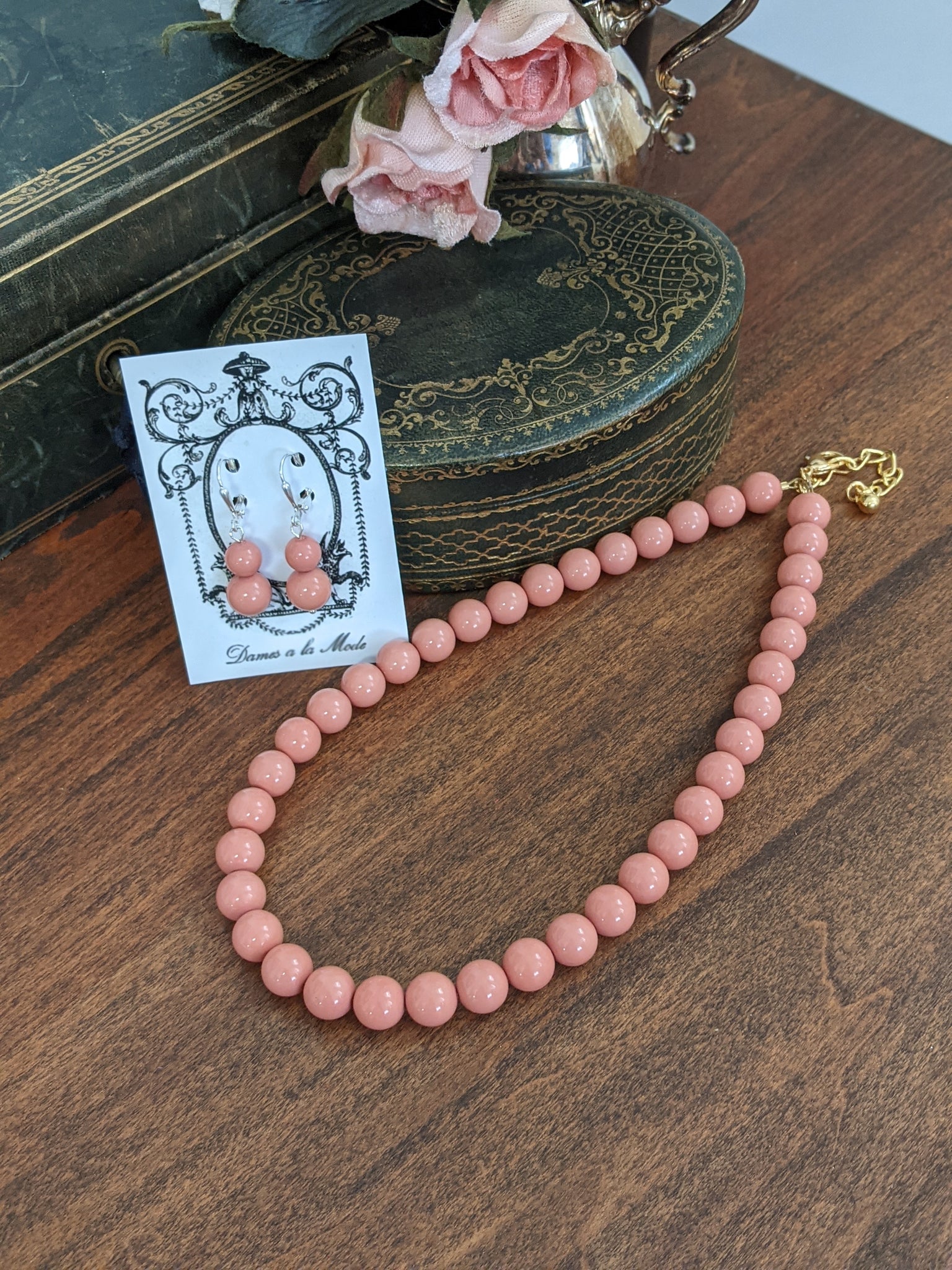 Peach shop coral beads
