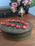 Pink Topaz Collet Necklace - Large Oval
