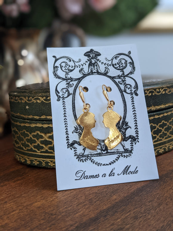 Jane Austen Silhouette Earrings