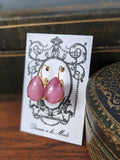 Pink Moonstone Earrings - Large Teardrop