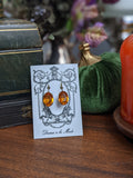 Orange Topaz Crystal Earrings - Medium Oval