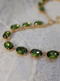 Olive Green Riviere Necklace - Medium Oval