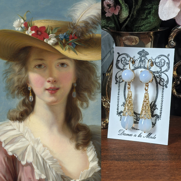 Vigee-Lebrun Moonstone Teardrop Earrings