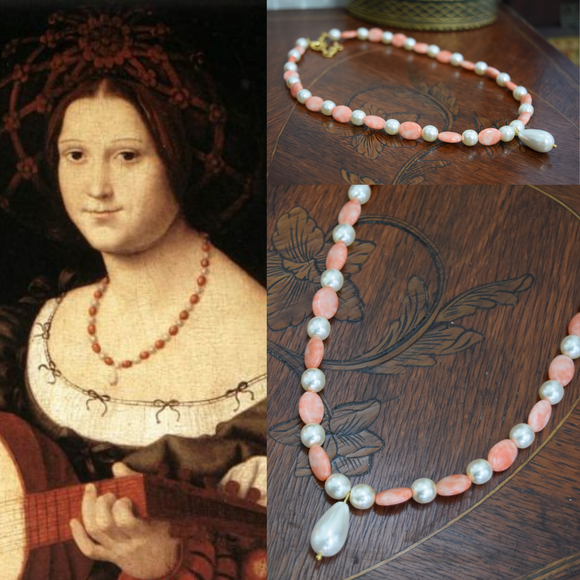 Renaissance Coral and Pearl Necklace