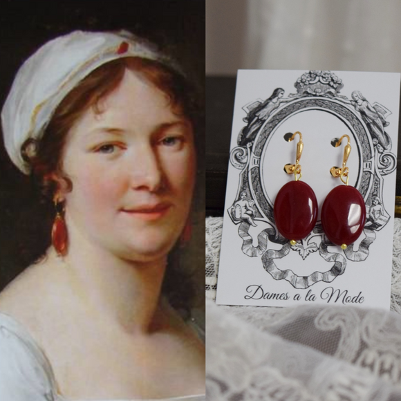ON SALE! Red Carnelian Dangle Earrings - Large Oval stones