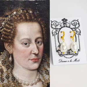 "Baroque" Shell Pearl and Hoop Earrings