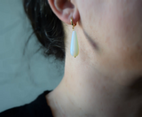 Opalite Moonstone Long Teardrop Earrings