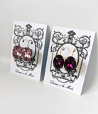 Purple Amethyst Earrings - Large Oval