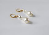 Double Pearl Teardrop Earrings