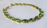 Peridot Green Riviere Necklace - Large Oval