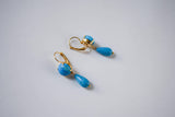 Faux Turquoise Dangle Earrings, 2-Stone Turquoise