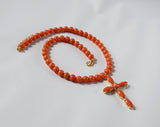 Coral Cross Pendant or Necklace