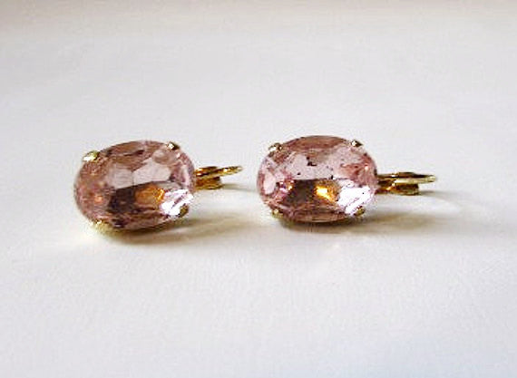 Zirconia Gold Earrings with Pink Stone – Branellagems | Goldplated Jewelry