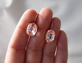 Medium Blush Pink Paste Glass Earrings