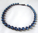 Light Sapphire Blue Riviere Necklace - Small Round