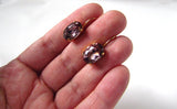 Light Purple Paste Glass Earrings - Medium Oval