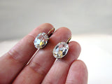 Clear Swarovski Crystal Earrings - Medium Oval