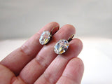Clear Swarovski Crystal Earrings - Medium Oval