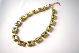 Citrine Yellow Crystal Collet Necklace | Large Octagon Riviere