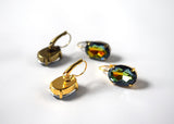 Rainbow Crystal Earrings - Large Oval