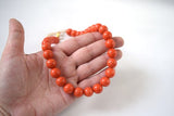 Orange Coral Beaded Necklace - Large