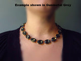 Orange Topaz Aurora Collet Necklace - Large Oval